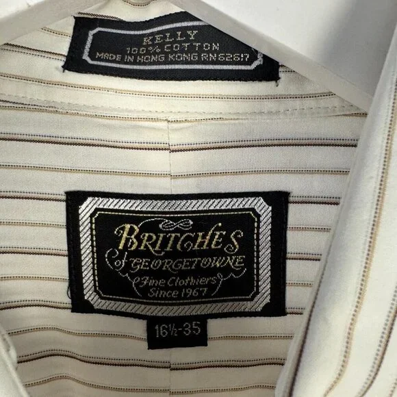 Britches Of Georgetowne Mens Size 16.5 Collared Dress Shirt 90's VTG - Picture 4 of 5